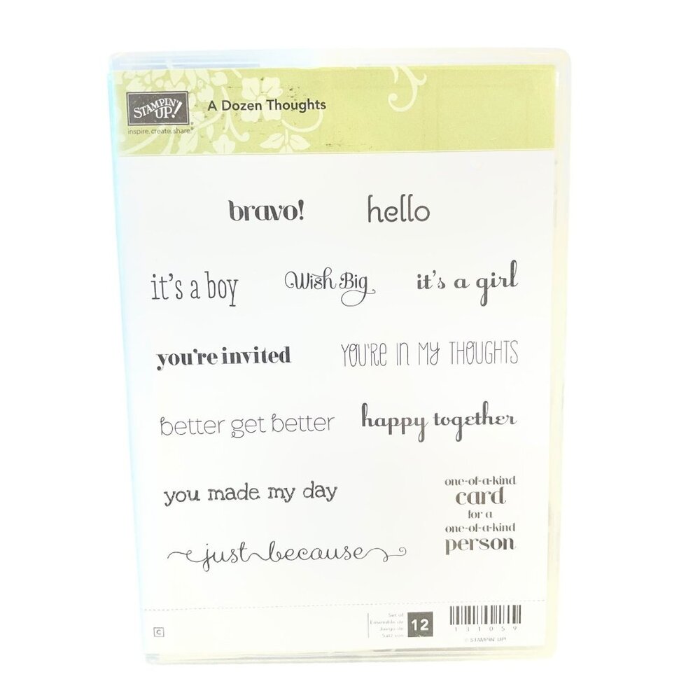 Stampin' Up! "A Dozen Thoughts" Cling Stamp Set Sentiments‎ 12-Piece